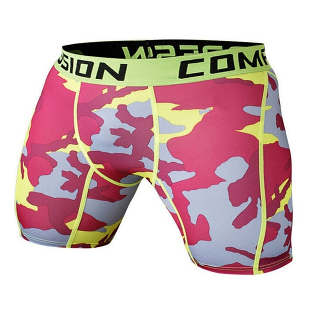 Men Bodybuilding Shorts Fitness Workout Inseam Gyms Shorts Male Muscle Alive Elastic Compression Tights