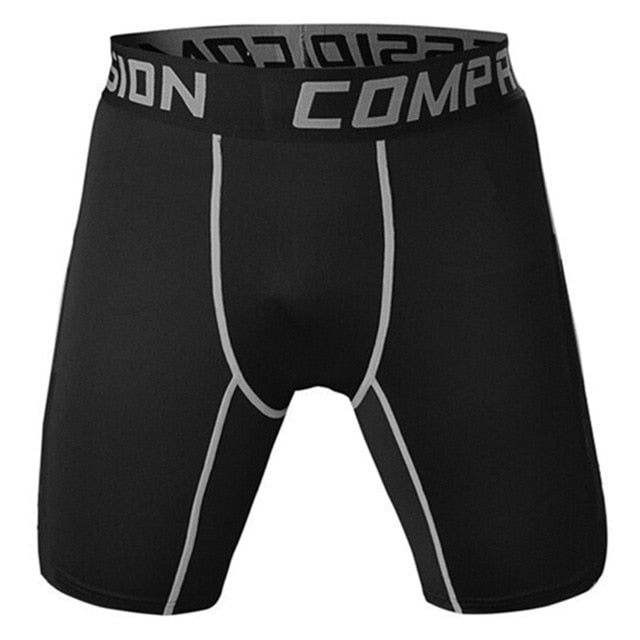 Men Bodybuilding Shorts Fitness Workout Inseam Gyms Shorts Male Muscle Alive Elastic Compression Tights