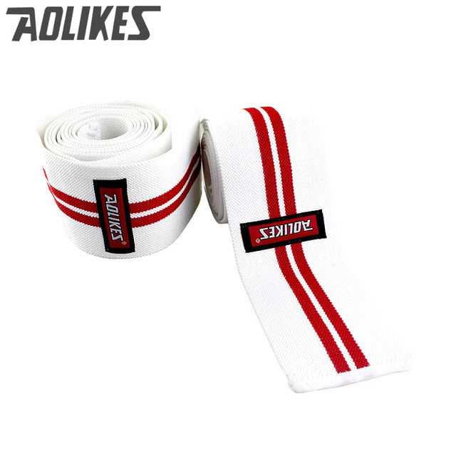 AOLIKES 1pcs 200*8CM Knee Wraps Men's Fitness Weight Lifting Sports Knee Bandages Squats Training Equipment Accessories for Gym