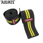 AOLIKES 1pcs 200*8CM Knee Wraps Men's Fitness Weight Lifting Sports Knee Bandages Squats Training Equipment Accessories for Gym