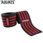 AOLIKES 1pcs 200*8CM Knee Wraps Men's Fitness Weight Lifting Sports Knee Bandages Squats Training Equipment Accessories for Gym