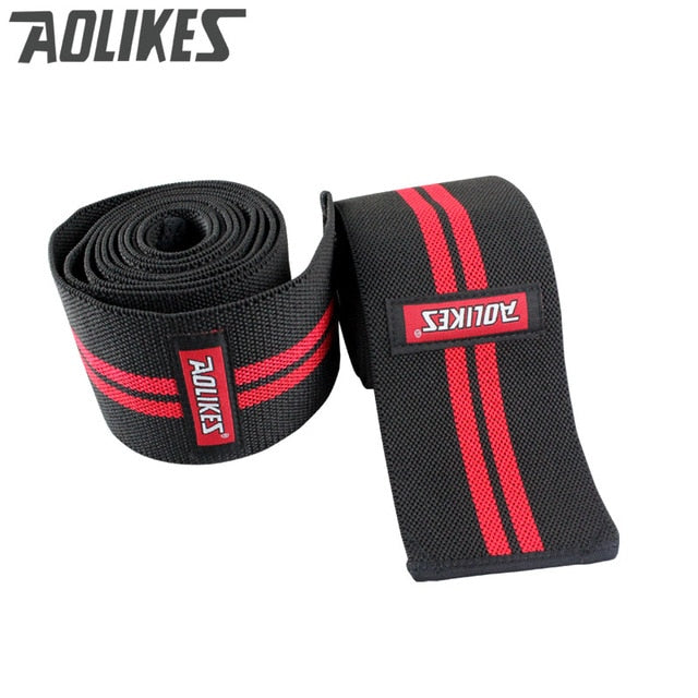 AOLIKES 1pcs 200*8CM Knee Wraps Men's Fitness Weight Lifting Sports Knee Bandages Squats Training Equipment Accessories for Gym