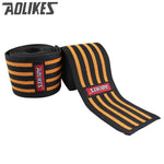 AOLIKES 1pcs 200*8CM Knee Wraps Men's Fitness Weight Lifting Sports Knee Bandages Squats Training Equipment Accessories for Gym