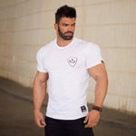 2018 Cotton Gym Shirt Sport T Shirt Men Short Sleeve Running Shirt Men Workout Training Tees Fitness Top Sport T-shirt Rashgard