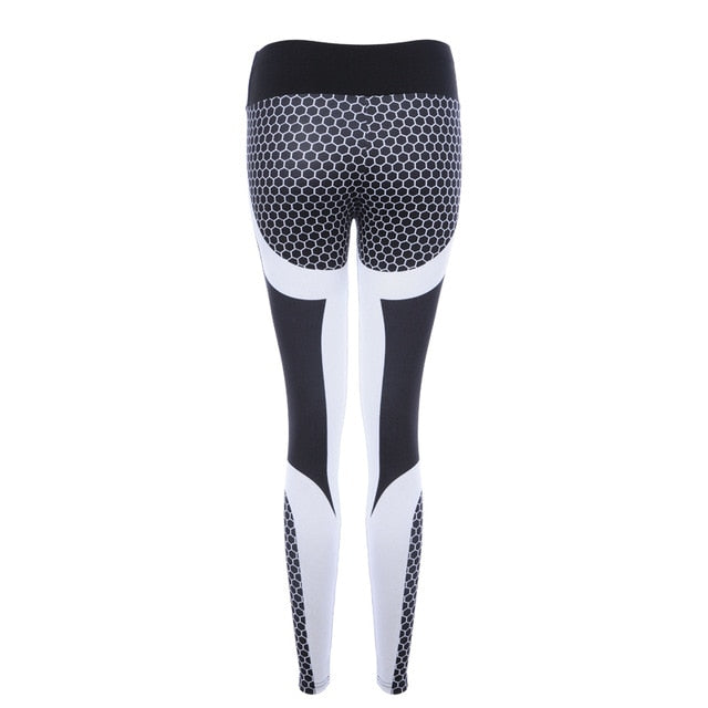 Vertvie Honeycomb Printed Yoga Pants Women Push Up Professional Running Fitness Gym Sport Leggings Tight Trouser Pencil Leggins