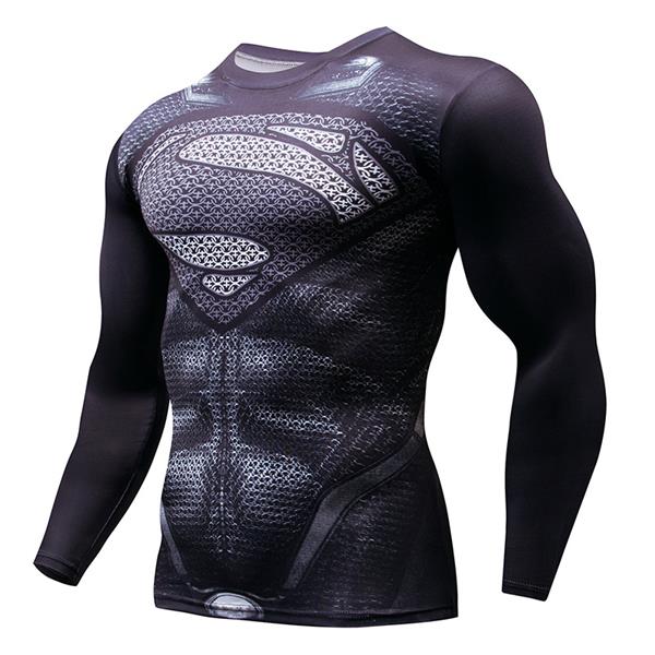 NEW Hot Sale Superman Punisher Rashgard Running Shirt Men T-shirt Long Sleeve Compression Shirts Gym T Shirt Fitness Sport Shirt