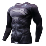 NEW Hot Sale Superman Punisher Rashgard Running Shirt Men T-shirt Long Sleeve Compression Shirts Gym T Shirt Fitness Sport Shirt
