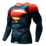 NEW Hot Sale Superman Punisher Rashgard Running Shirt Men T-shirt Long Sleeve Compression Shirts Gym T Shirt Fitness Sport Shirt