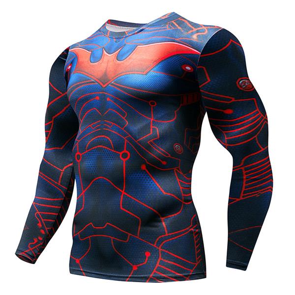 NEW Hot Sale Superman Punisher Rashgard Running Shirt Men T-shirt Long Sleeve Compression Shirts Gym T Shirt Fitness Sport Shirt