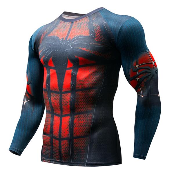 NEW Hot Sale Superman Punisher Rashgard Running Shirt Men T-shirt Long Sleeve Compression Shirts Gym T Shirt Fitness Sport Shirt
