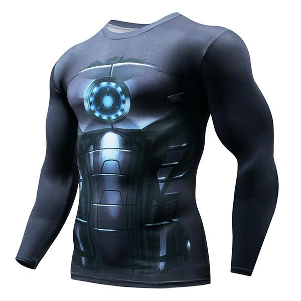 NEW Hot Sale Superman Punisher Rashgard Running Shirt Men T-shirt Long Sleeve Compression Shirts Gym T Shirt Fitness Sport Shirt
