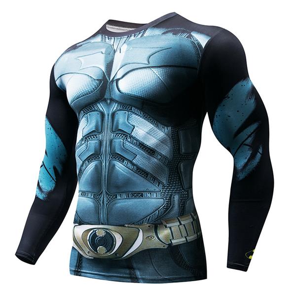 NEW Hot Sale Superman Punisher Rashgard Running Shirt Men T-shirt Long Sleeve Compression Shirts Gym T Shirt Fitness Sport Shirt