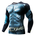 NEW Hot Sale Superman Punisher Rashgard Running Shirt Men T-shirt Long Sleeve Compression Shirts Gym T Shirt Fitness Sport Shirt
