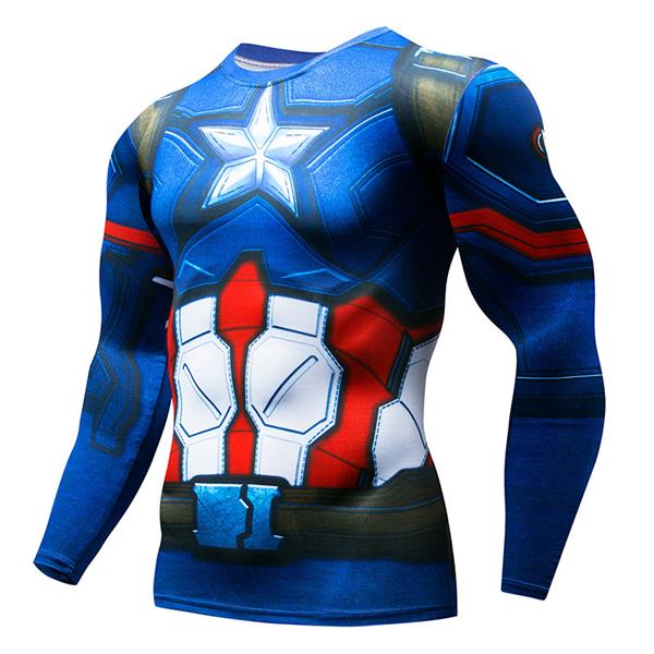 NEW Hot Sale Superman Punisher Rashgard Running Shirt Men T-shirt Long Sleeve Compression Shirts Gym T Shirt Fitness Sport Shirt