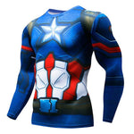 NEW Hot Sale Superman Punisher Rashgard Running Shirt Men T-shirt Long Sleeve Compression Shirts Gym T Shirt Fitness Sport Shirt