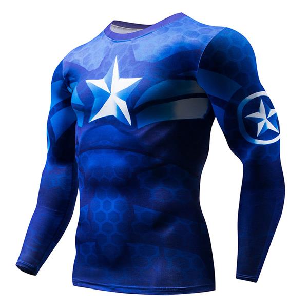 NEW Hot Sale Superman Punisher Rashgard Running Shirt Men T-shirt Long Sleeve Compression Shirts Gym T Shirt Fitness Sport Shirt