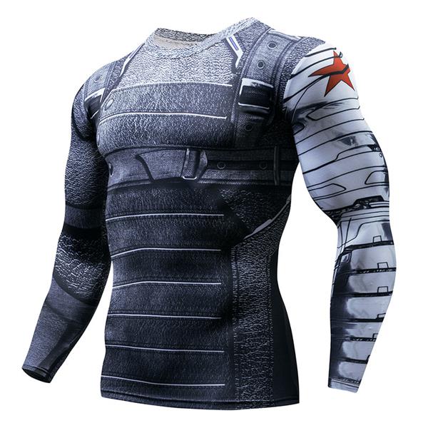 NEW Hot Sale Superman Punisher Rashgard Running Shirt Men T-shirt Long Sleeve Compression Shirts Gym T Shirt Fitness Sport Shirt