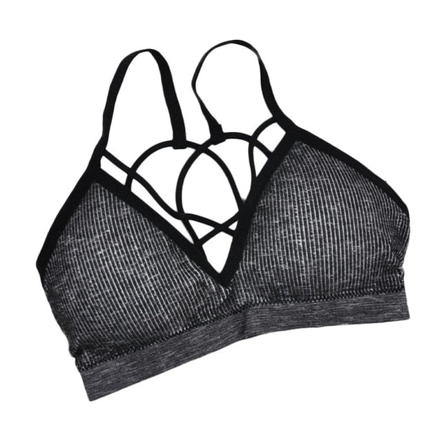 Women Yoga Padded Sport Shirt Women Shockproof Sports Bras Breathable Athletic Fitness Running Vest Skin-friendly Tops Gym Shirt