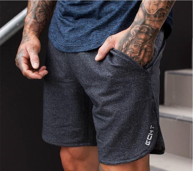 New Men Fitness Bodybuilding Shorts Man Summer Gyms Workout Male Breathable Mesh Quick Dry Sportswear Jogger Beach Short Pants