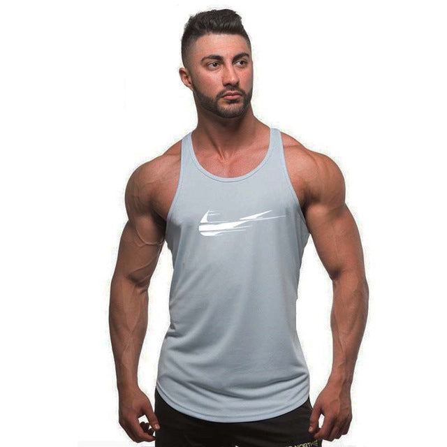 2018 fashion gyms Brand singlet canotte bodybuilding stringer tank top men fitness vest muscle guys sleeveless vest