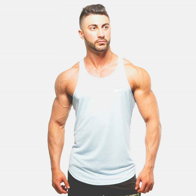 2018 fashion gyms Brand singlet canotte bodybuilding stringer tank top men fitness vest muscle guys sleeveless vest