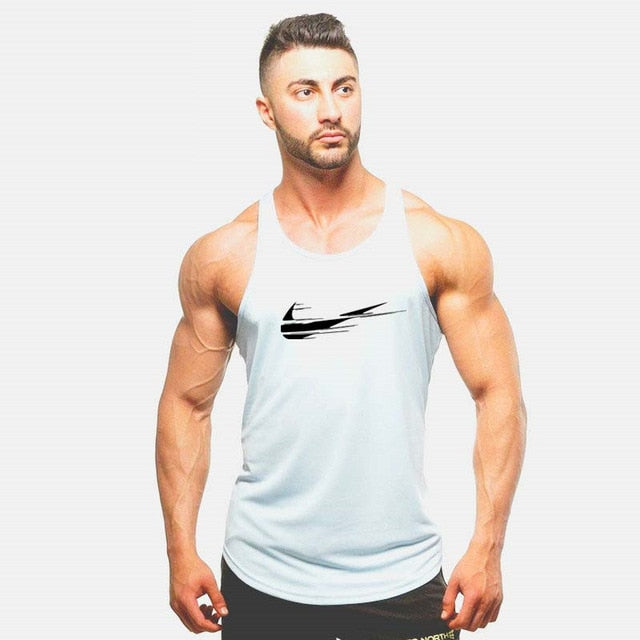 2018 fashion gyms Brand singlet canotte bodybuilding stringer tank top men fitness vest muscle guys sleeveless vest
